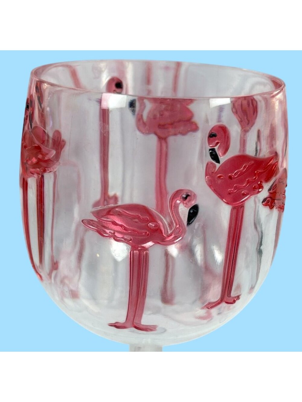 Pink Flamingo Acrylic Wine Water Glasses Set of 6 Outdoor Pool Party Beach GIFT - Picture 2 of 10